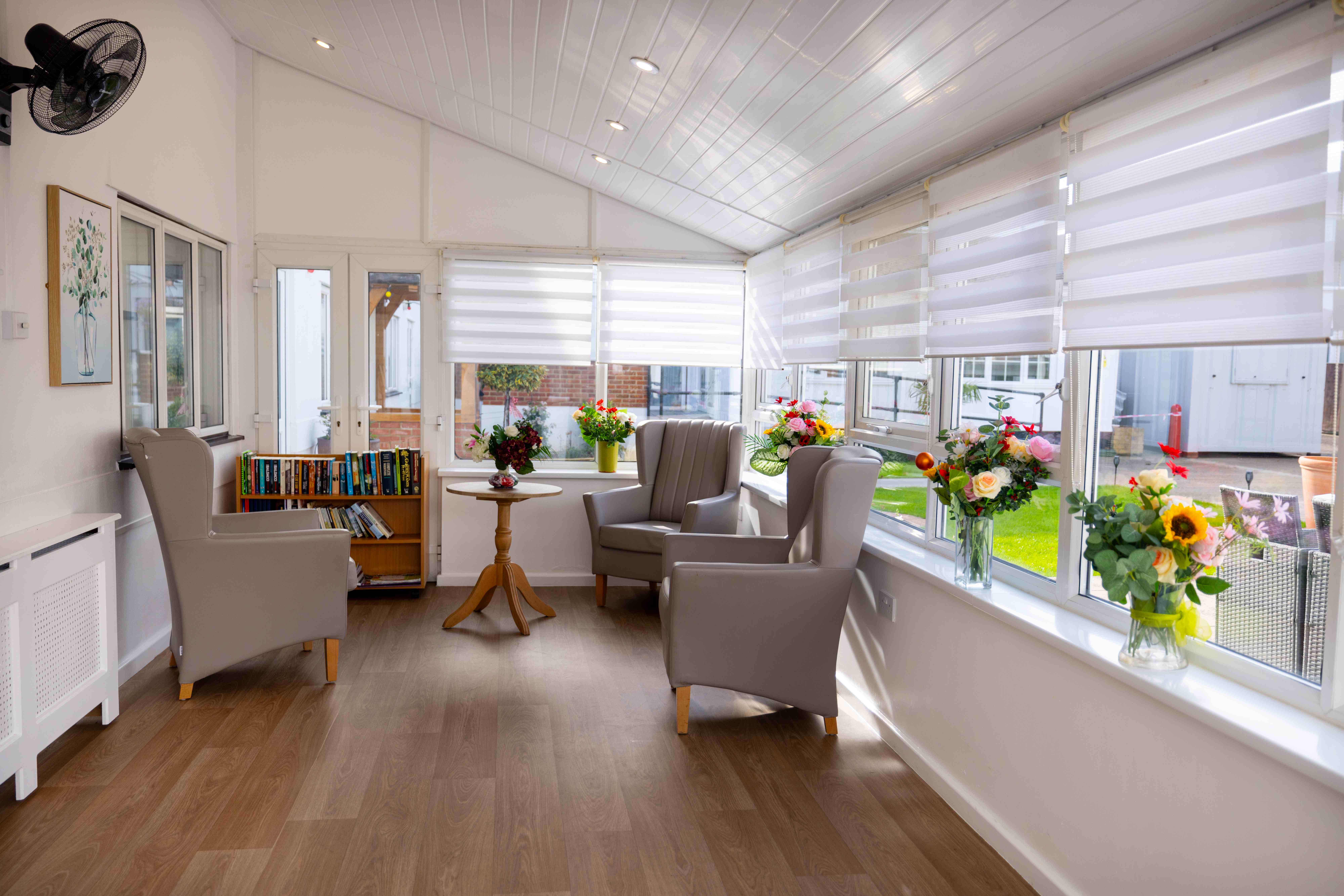 Bright conservatory lounge